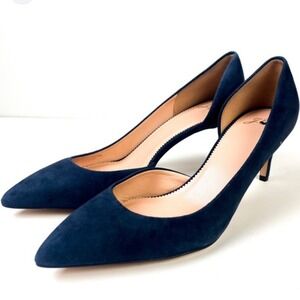 J.Crew Navy Blue Suede DOrsay Pointed Toe‎ Heels Womens Size 9.5